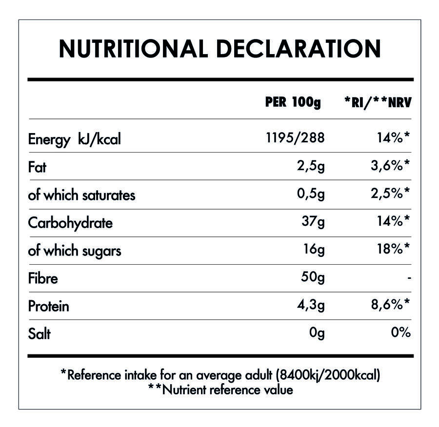 Tabela Nutricional - Apple fibre
